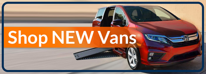 New wheelchair vans for sale in Florida reads "Shop New Vans"
